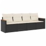 4-piece garden sofa set with black synthetic rattan cushions by , Garden sets - Ref: Foro24-3258171, Price: 252,61 €, Discoun...