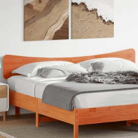 Wax brown solid pine wood bed headboard 200 cm by , Headboards and footboards - Ref: Foro24-844764, Price: 61,99 €, Discount: %