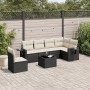 7-teiliges Garten-Essset und schwarze Kissen aus synthetischem Rattan von , Gartensets - Ref: Foro24-3252573, Preis: 459,40 €...