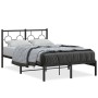 Bed frame with black metal headboard 120x190 cm by , Beds and slatted bases - Ref: Foro24-376223, Price: 90,13 €, Discount: %