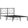 Bed frame with black metal headboard 120x190 cm by , Beds and slatted bases - Ref: Foro24-376223, Price: 90,13 €, Discount: %