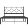 Bed frame with black metal headboard 120x190 cm by , Beds and slatted bases - Ref: Foro24-376223, Price: 90,13 €, Discount: %