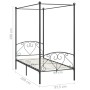 Estructura de cama con dosel metal gris 90x200 cm de vidaXL, Camas y somieres - Ref: Foro24-284440, Precio: 121,59 €, Descuen...