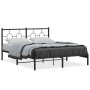 Bed frame with black metal headboard 150x200 cm by , Beds and slatted bases - Ref: Foro24-376228, Price: 105,91 €, Discount: %