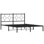 Bed frame with black metal headboard 150x200 cm by , Beds and slatted bases - Ref: Foro24-376228, Price: 105,91 €, Discount: %