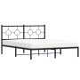 Estructura de cama con cabecero metal negro 150x200 cm de , Camas y somieres - Ref: Foro24-376228, Precio: 105,91 €, Descuent...