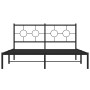 Bed frame with black metal headboard 150x200 cm by , Beds and slatted bases - Ref: Foro24-376228, Price: 105,91 €, Discount: %