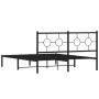 Estructura de cama con cabecero metal negro 150x200 cm de , Camas y somieres - Ref: Foro24-376228, Precio: 105,91 €, Descuent...