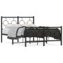 Black metal headboard and footboard bed frame 120x200 cm by , Beds and slatted bases - Ref: Foro24-376242, Price: 116,12 €, D...