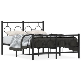 Estructura de cama cabecero y estribo metal negro 120x200 cm de , Camas y somieres - Ref: Foro24-376242, Precio: 116,99 €, De...