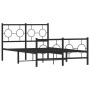 Black metal headboard and footboard bed frame 120x200 cm by , Beds and slatted bases - Ref: Foro24-376242, Price: 116,12 €, D...