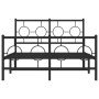 Black metal headboard and footboard bed frame 120x200 cm by , Beds and slatted bases - Ref: Foro24-376242, Price: 116,12 €, D...