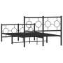 Black metal headboard and footboard bed frame 120x200 cm by , Beds and slatted bases - Ref: Foro24-376242, Price: 116,12 €, D...