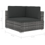 Garden sofa set with 4-piece synthetic rattan gray cushions by vidaXL, Garden sets - Ref: Foro24-47270, Price: 294,18 €, Disc...