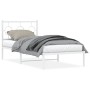 Estructura de cama de metal con cabecero blanco 90x200 cm de , Camas y somieres - Ref: Foro24-376268, Precio: 70,23 €, Descue...