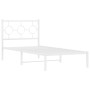 Estructura de cama de metal con cabecero blanco 90x200 cm de , Camas y somieres - Ref: Foro24-376268, Precio: 70,23 €, Descue...