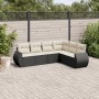 6-teiliges Gartensofa-Set und schwarze synthetische Rattankissen von , Gartensets - Ref: Foro24-3253743, Preis: 395,89 €, Rab...