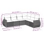 6-teiliges Gartensofa-Set und schwarze synthetische Rattankissen von , Gartensets - Ref: Foro24-3253743, Preis: 395,89 €, Rab...