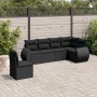 6-teiliges Gartensofa-Set und schwarze synthetische Rattankissen von , Gartensets - Ref: Foro24-3253762, Preis: 423,11 €, Rab...