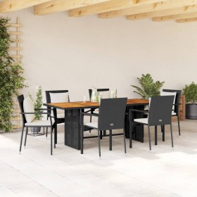 7-piece garden dining set and black synthetic rattan cushions by , Garden sets - Ref: Foro24-3213498, Price: 567,22 €, Discou...