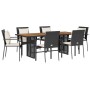 7-piece garden dining set and black synthetic rattan cushions by , Garden sets - Ref: Foro24-3213498, Price: 569,70 €, Discou...