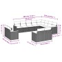 Garden sofa set 12 pieces with black synthetic rattan cushions by , Garden sets - Ref: Foro24-3258912, Price: 890,09 €, Disco...