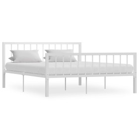 Estructura de cama de metal blanco 160x200 cm de vidaXL, Camas y somieres - Ref: Foro24-284566, Precio: 125,99 €, Descuento: %