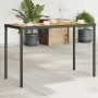 Garden table black PE rattan wooden surface 115x54x74 cm by , Garden tables - Ref: Foro24-365077, Price: 83,78 €, Discount: %