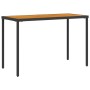 Garden table black PE rattan wooden surface 115x54x74 cm by , Garden tables - Ref: Foro24-365077, Price: 83,78 €, Discount: %