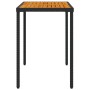 Garden table black PE rattan wooden surface 115x54x74 cm by , Garden tables - Ref: Foro24-365077, Price: 83,78 €, Discount: %