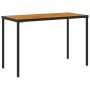 Garden table black PE rattan wooden surface 115x54x74 cm by , Garden tables - Ref: Foro24-365077, Price: 83,78 €, Discount: %