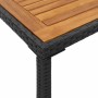 Garden table black PE rattan wooden surface 115x54x74 cm by , Garden tables - Ref: Foro24-365077, Price: 83,78 €, Discount: %