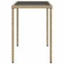 Garden table glass surface PE rattan beige 115x54x74 cm by , Garden tables - Ref: Foro24-365075, Price: 65,91 €, Discount: %