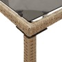 Garden table glass surface PE rattan beige 115x54x74 cm by , Garden tables - Ref: Foro24-365075, Price: 65,91 €, Discount: %