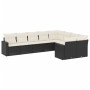 8-teiliges Gartensofa-Set und schwarze synthetische Rattankissen von , Modulare Sofas für den Außenbereich - Ref: Foro24-3251...