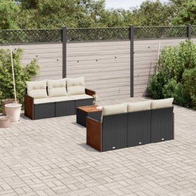 7-teiliges Garten-Essset und schwarze Kissen aus synthetischem Rattan von , Gartensets - Ref: Foro24-3259872, Preis: 493,35 €...