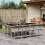 Garden dining set 9 pieces with light gray synthetic rattan cushions by , Garden sets - Ref: Foro24-3211283, Price: 591,39 €,...