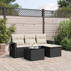 4-piece garden sofa set with black synthetic rattan cushions by , Garden sets - Ref: Foro24-3252403, Price: 277,62 €, Discoun...