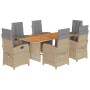 Set comedor de jardín 7 pzas con cojines ratán sintético beige de , Conjuntos de jardín - Ref: Foro24-3212510, Precio: 1,00 €...