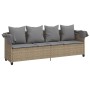 Sun lounger with hood and beige synthetic rattan cushions by , Loungers - Ref: Foro24-368356, Price: 272,63 €, Discount: %