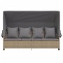 Sun lounger with hood and beige synthetic rattan cushions by , Loungers - Ref: Foro24-368356, Price: 272,63 €, Discount: %