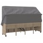 Sun lounger with hood and beige synthetic rattan cushions by , Loungers - Ref: Foro24-368356, Price: 272,63 €, Discount: %