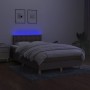 Cama box spring con colchón y LED tela gris taupe 120x190 cm de , Camas y somieres - Ref: Foro24-3270120, Precio: 378,92 €, D...