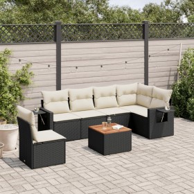 7-piece garden dining set and black synthetic rattan cushions by , Garden sets - Ref: Foro24-3256917, Price: 429,63 €, Discou...