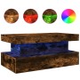 Coffee table with LED lights smoked oak 90x50x40 cm by , Coffee table - Ref: Foro24-839851, Price: 93,99 €, Discount: %