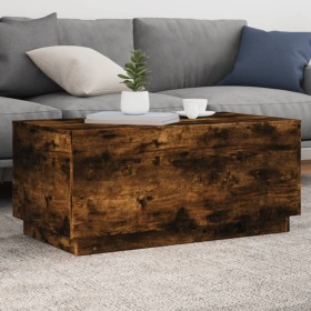 Coffee table with LED lights smoked oak 90x50x40 cm by , Coffee table - Ref: Foro24-839879, Price: 78,14 €, Discount: %