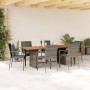 Garden dining set 7 pieces and gray synthetic rattan cushions by , Garden sets - Ref: Foro24-3213500, Price: 538,57 €, Discou...