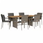 Garden dining set 7 pieces and gray synthetic rattan cushions by , Garden sets - Ref: Foro24-3213500, Price: 538,57 €, Discou...