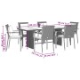 Garden dining set 7 pieces and gray synthetic rattan cushions by , Garden sets - Ref: Foro24-3213500, Price: 538,57 €, Discou...