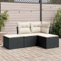 4-piece garden sofa set with black synthetic rattan cushions by , Garden sets - Ref: Foro24-3249315, Price: 229,99 €, Discoun...